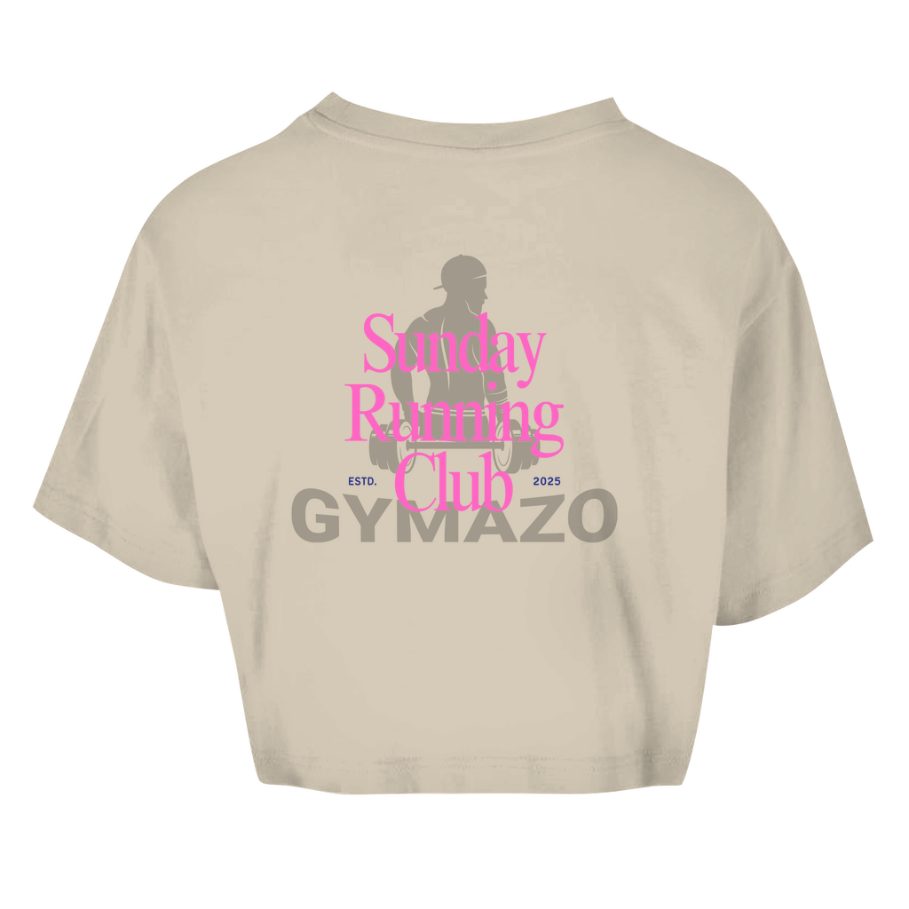 Damen Oversize Crop Top Sunday Running Club