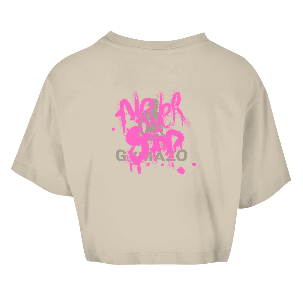 Damen Oversize Crop Top Logo
