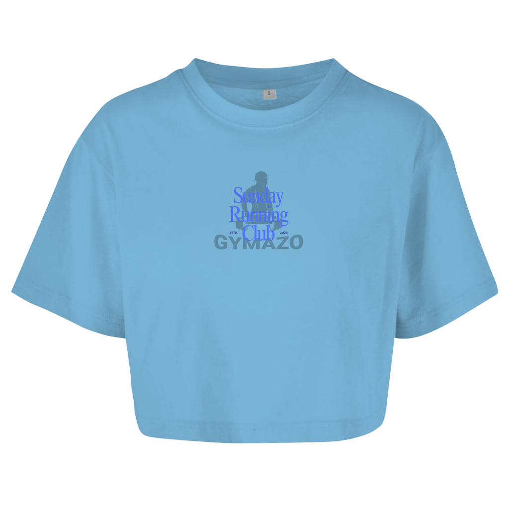 Damen Oversize Crop Top Sunday Running Club