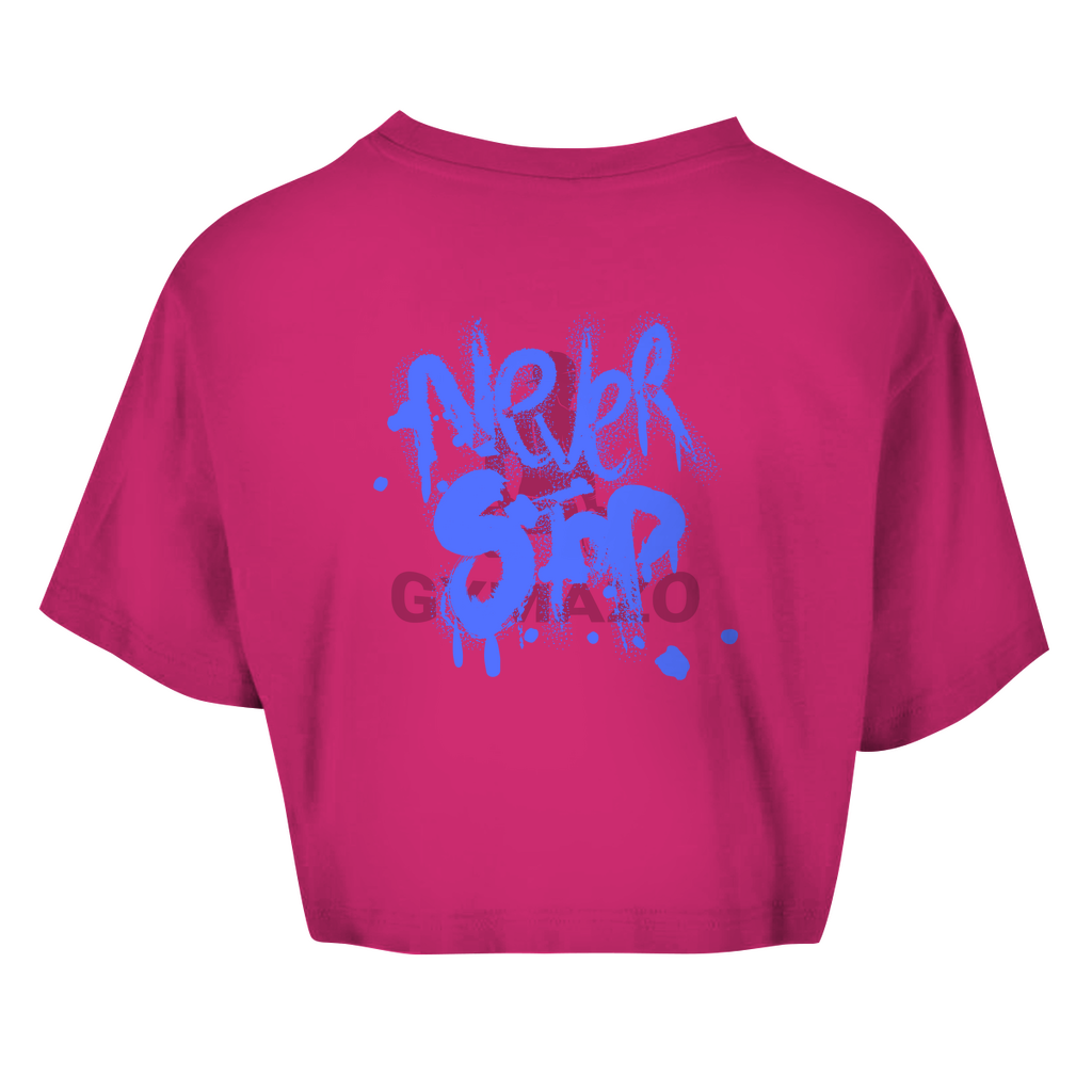 Damen Oversize Crop Top Logo