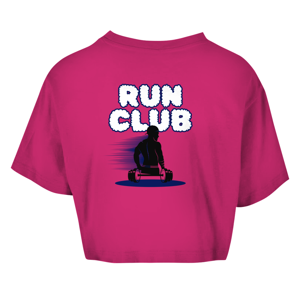 Damen Oversize Crop Top Run Club