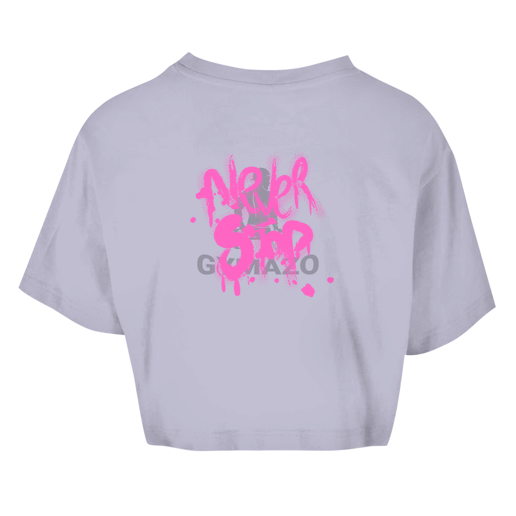 Damen Oversize Crop Top Logo