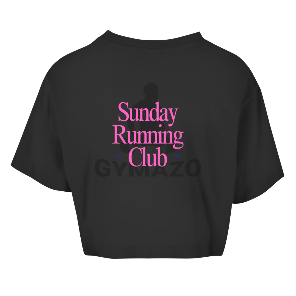 Damen Oversize Crop Top Sunday Running Club