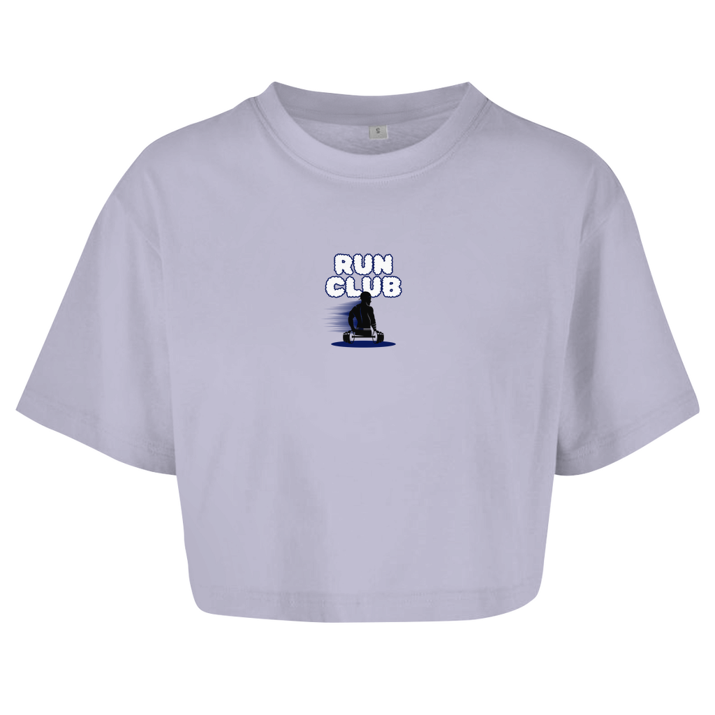 Damen Oversize Crop Top Run Club
