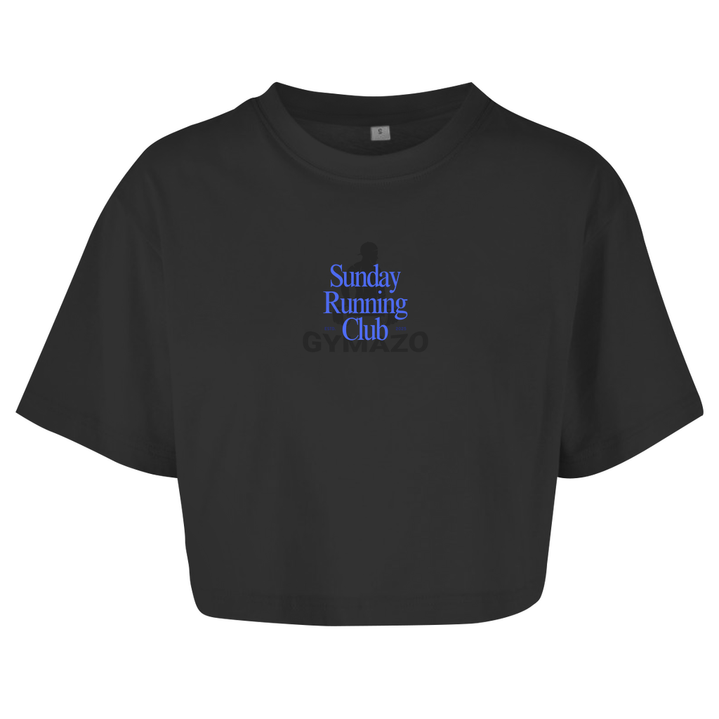 Damen Oversize Crop Top Sunday Running Club