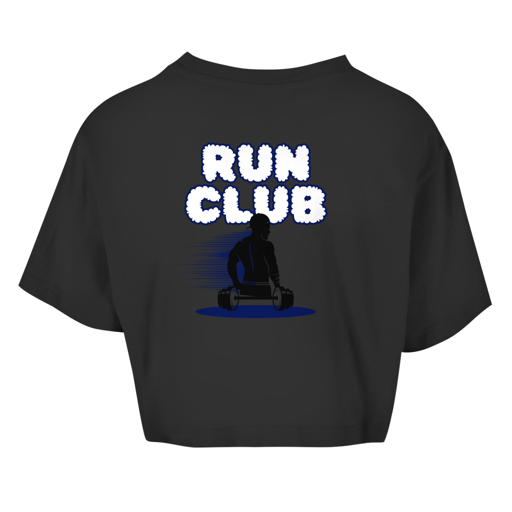Damen Oversize Crop Top Run Club
