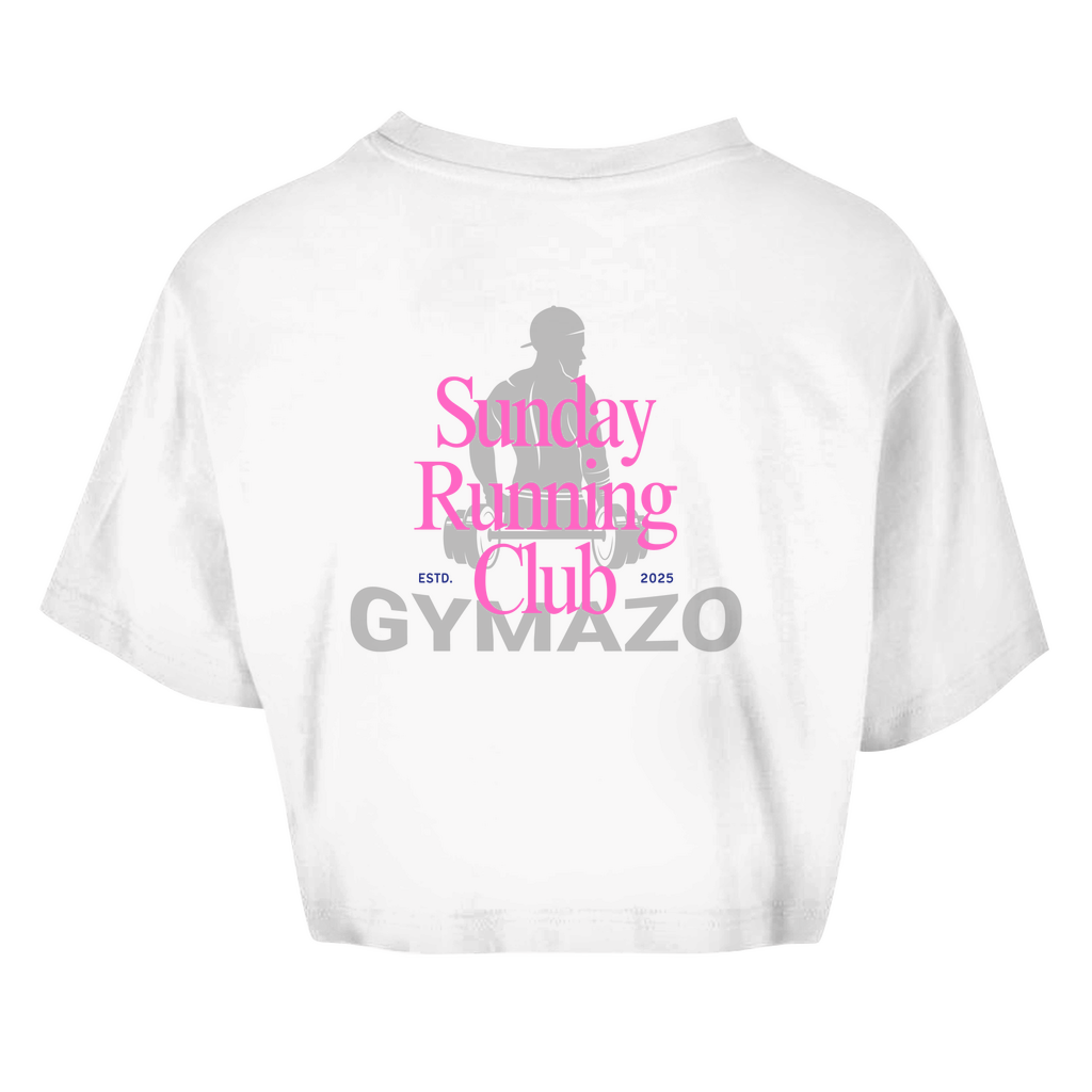 Damen Oversize Crop Top Sunday Running Club
