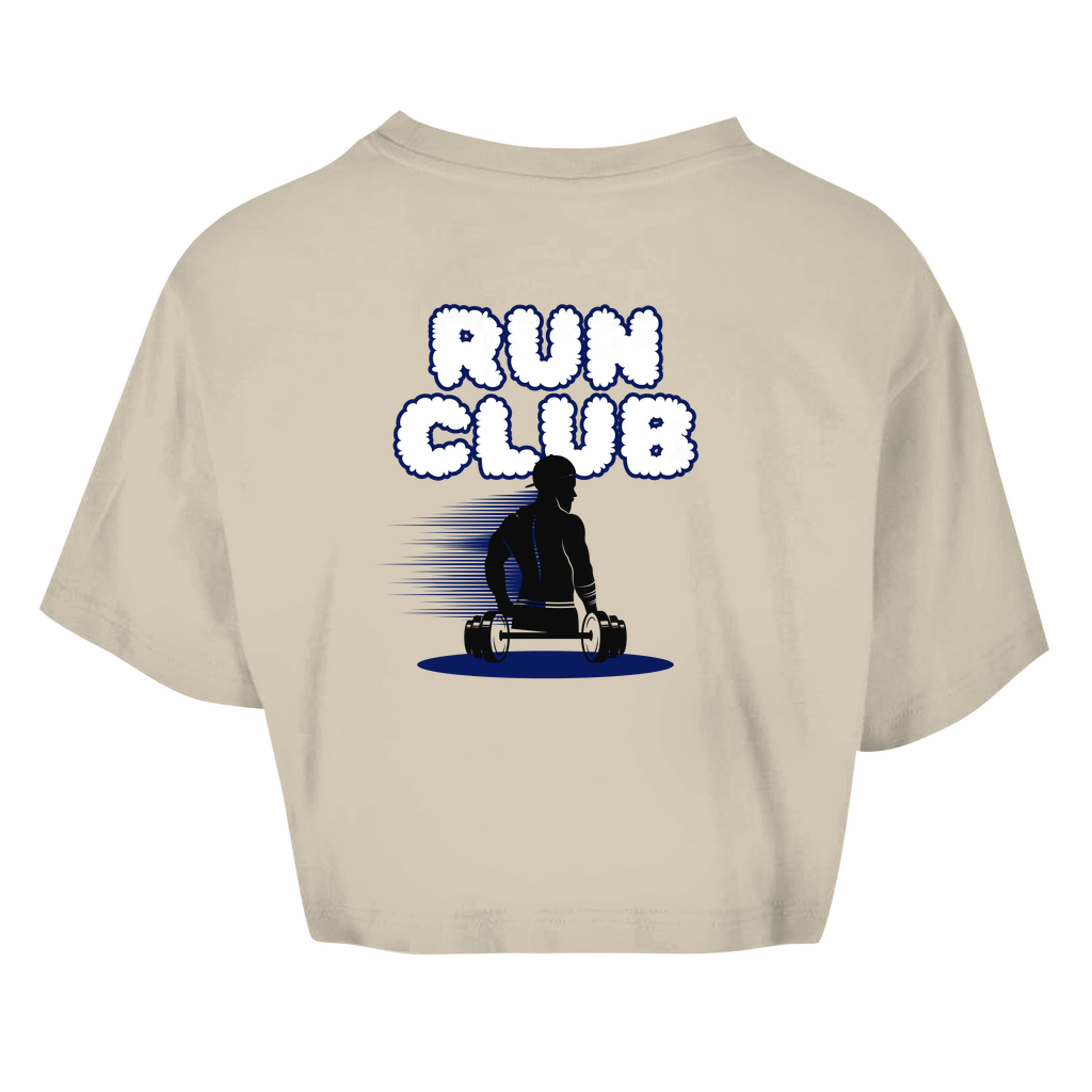 Damen Oversize Crop Top Run Club