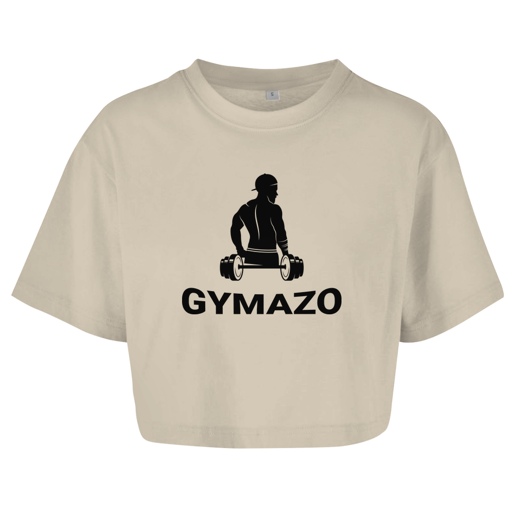 Damen Oversize Crop Top Logo