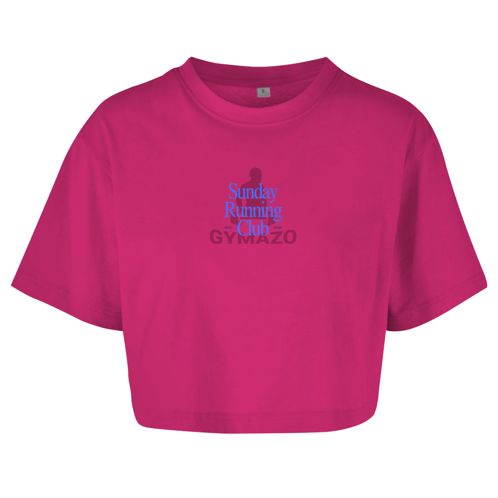 Damen Oversize Crop Top Sunday Running Club