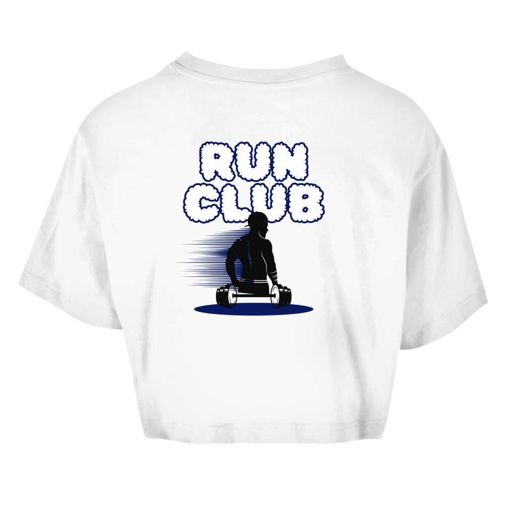 Damen Oversize Crop Top Run Club