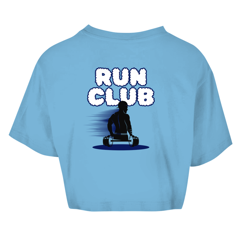 Damen Oversize Crop Top Run Club