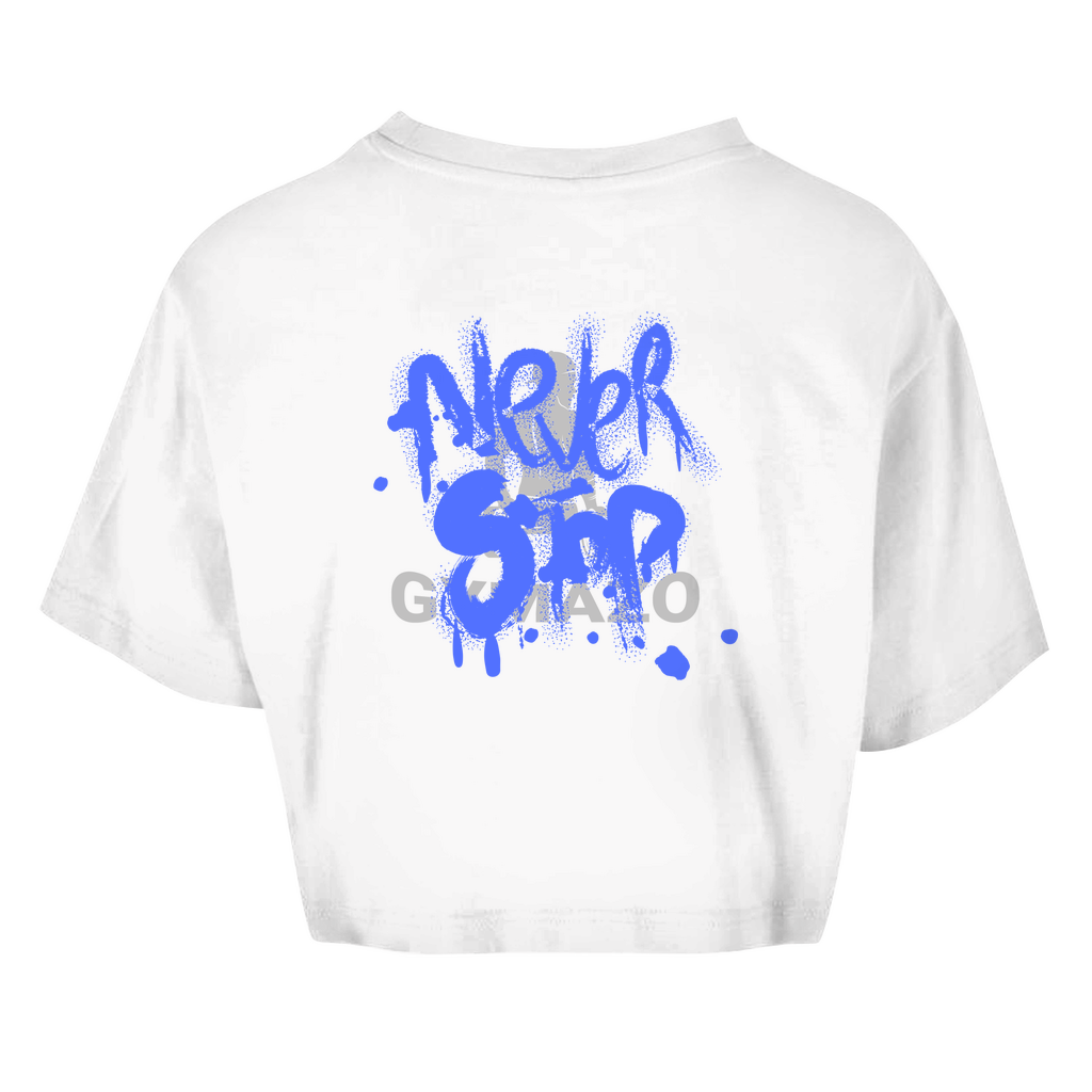 Damen Oversize Crop Top Logo
