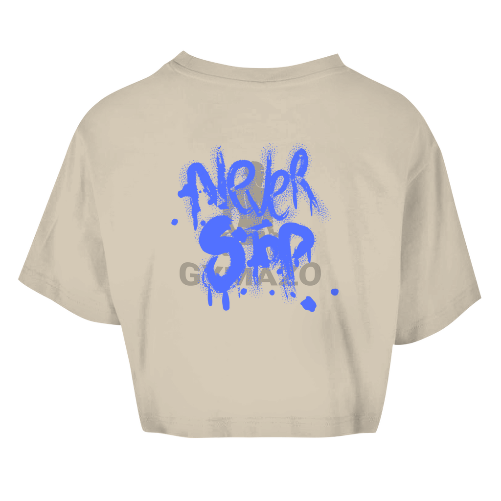 Damen Oversize Crop Top Logo