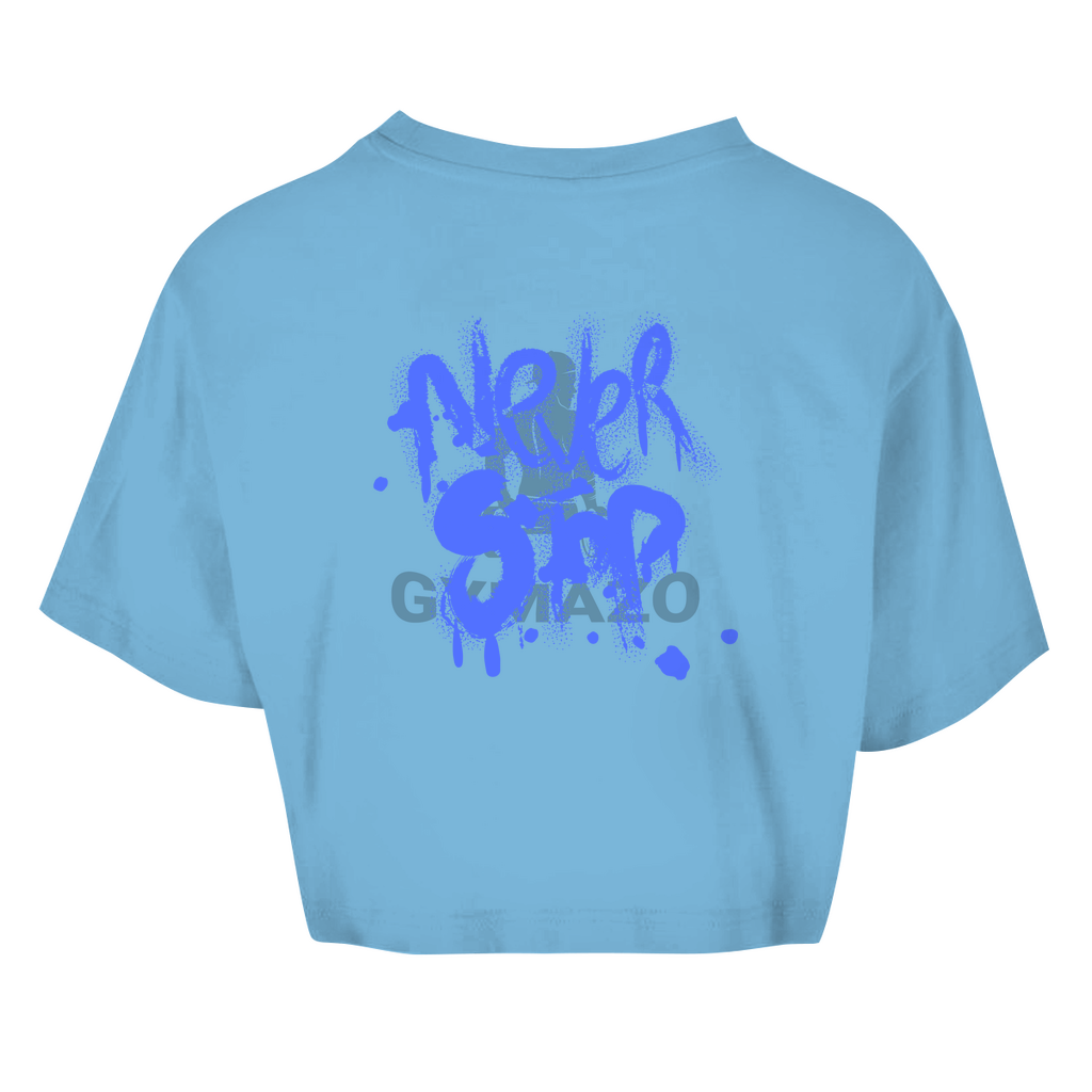 Damen Oversize Crop Top Logo