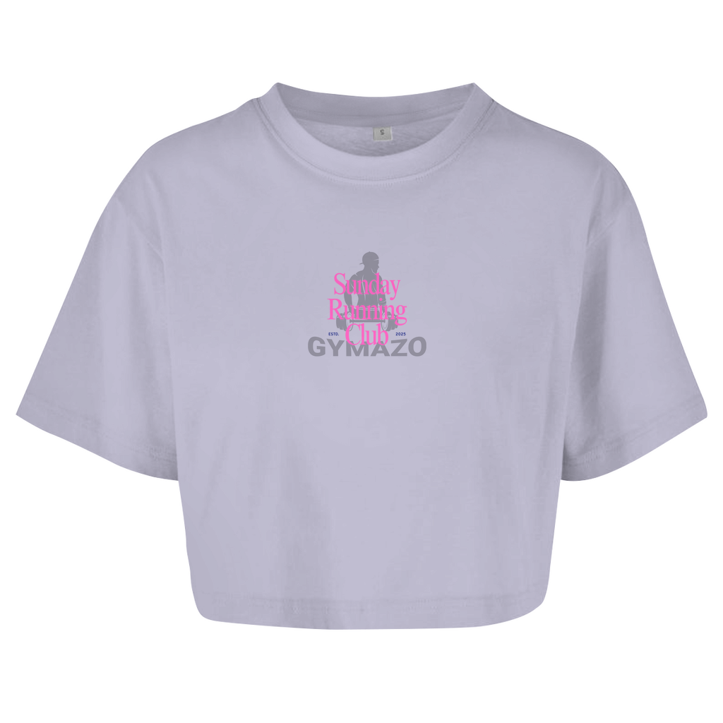 Damen Oversize Crop Top Sunday Running Club