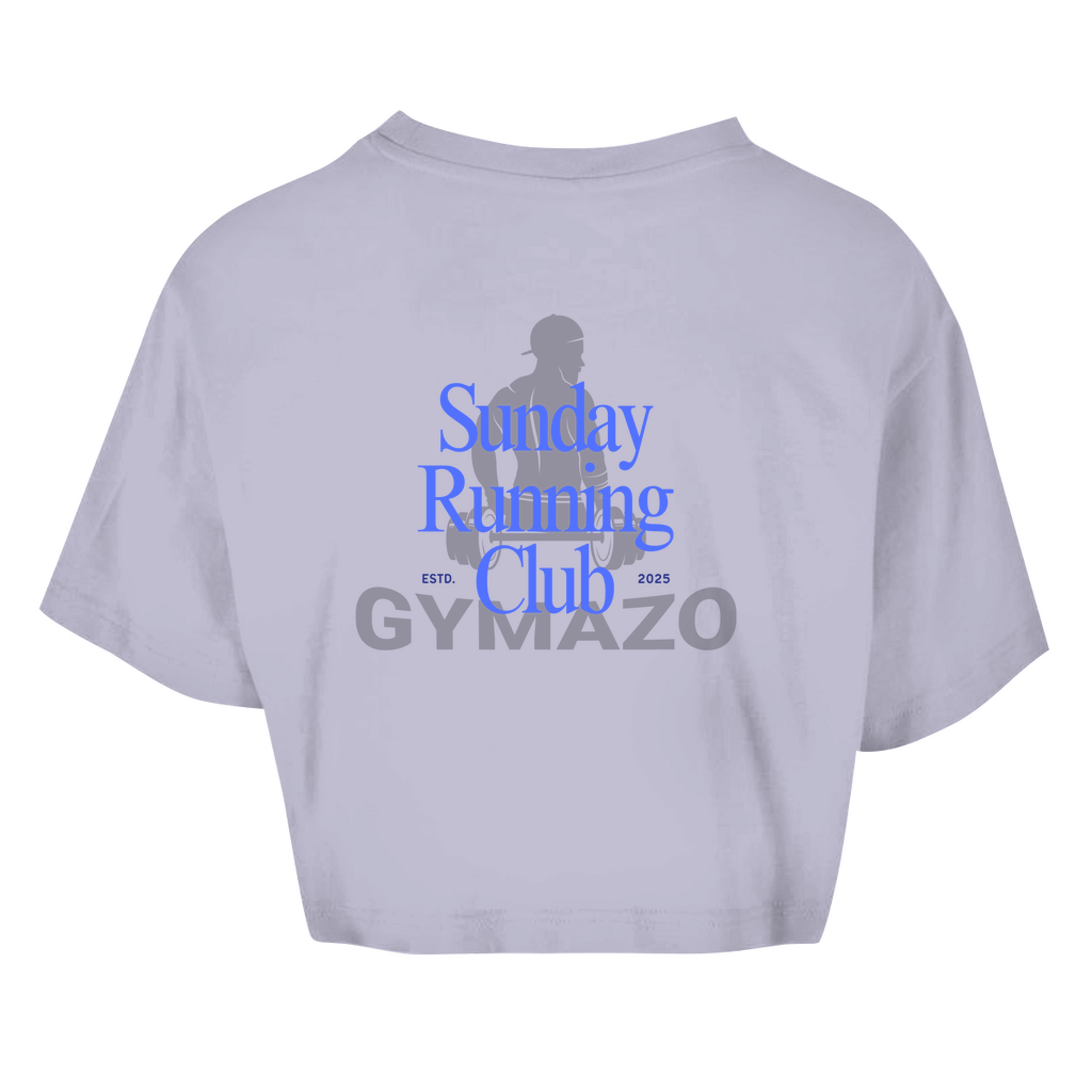Damen Oversize Crop Top Sunday Running Club