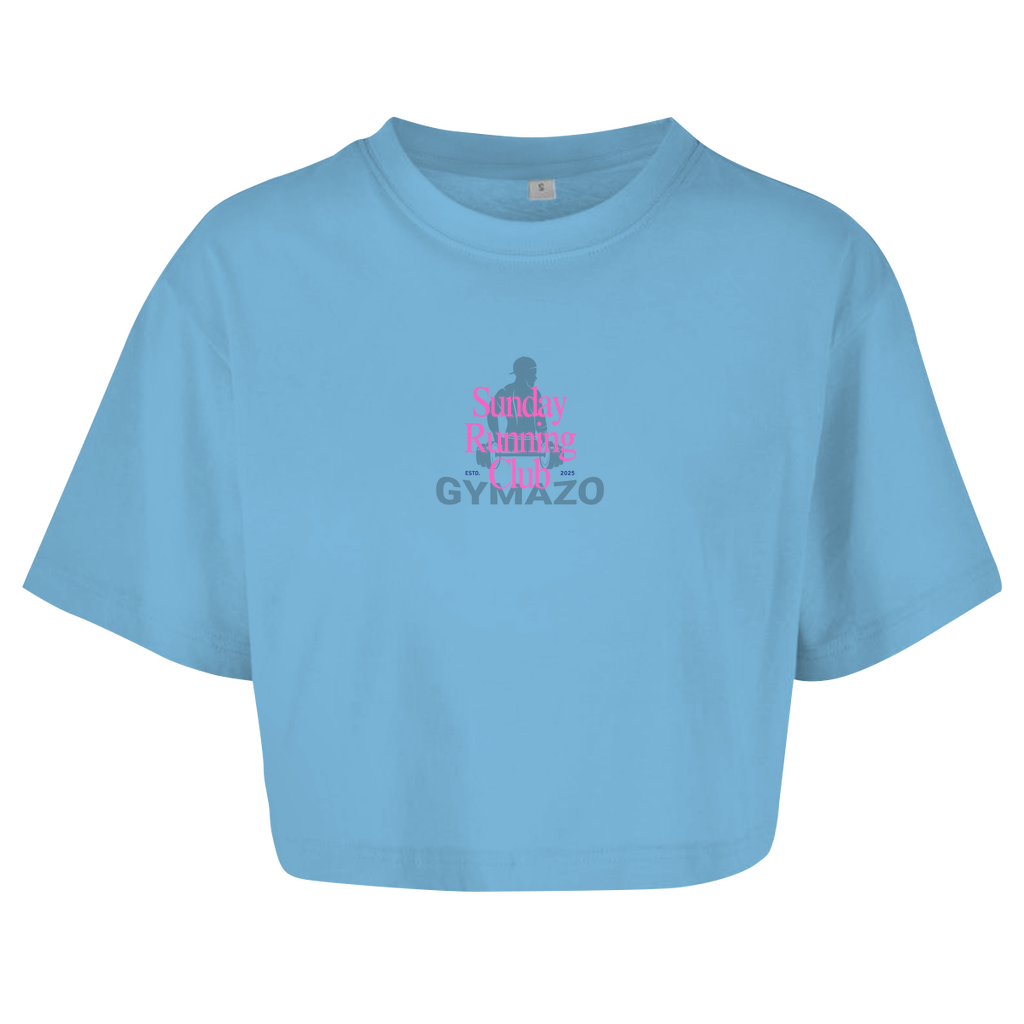 Damen Oversize Crop Top Sunday Running Club