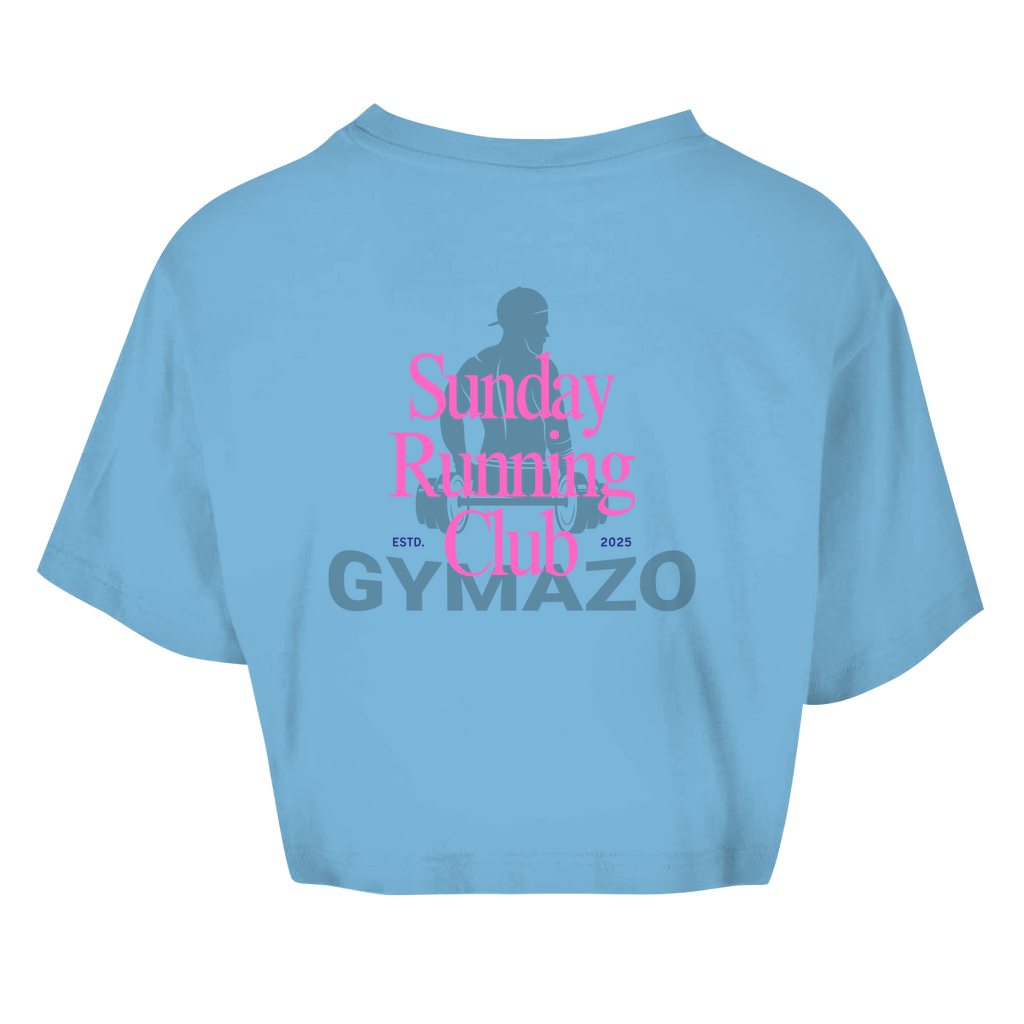 Damen Oversize Crop Top Sunday Running Club