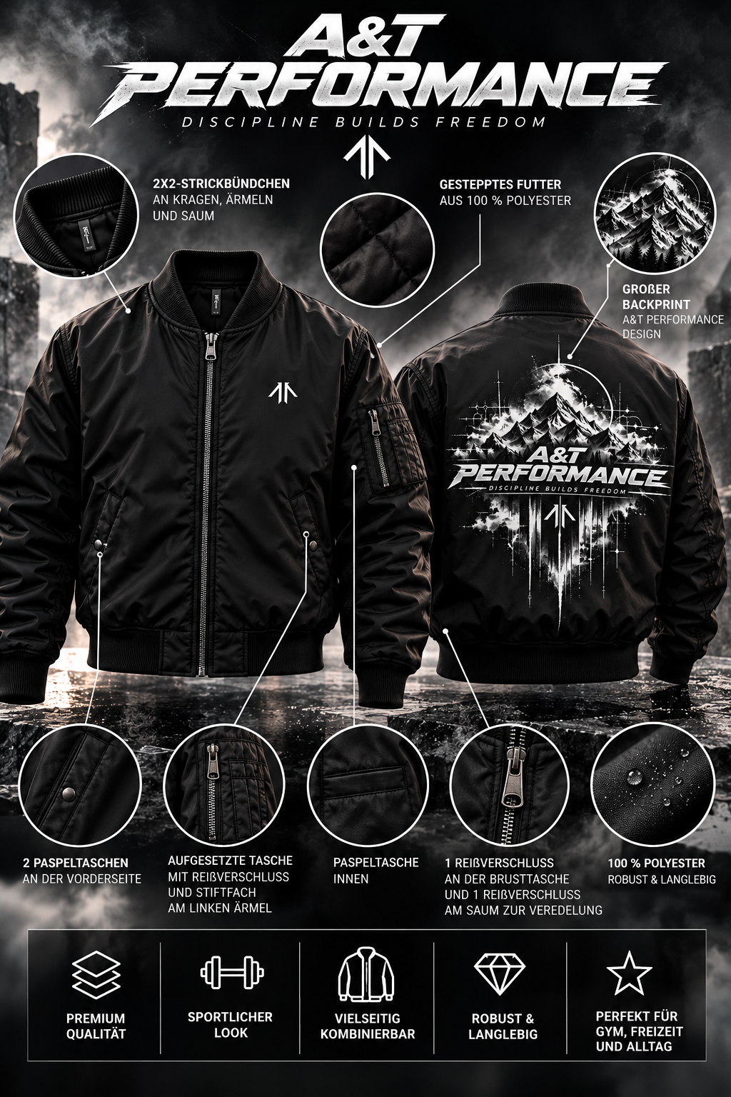 A&T PERFORMANCE – Premium Bomber Jacket
