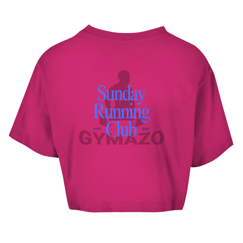 Damen Oversize Crop Top Sunday Running Club