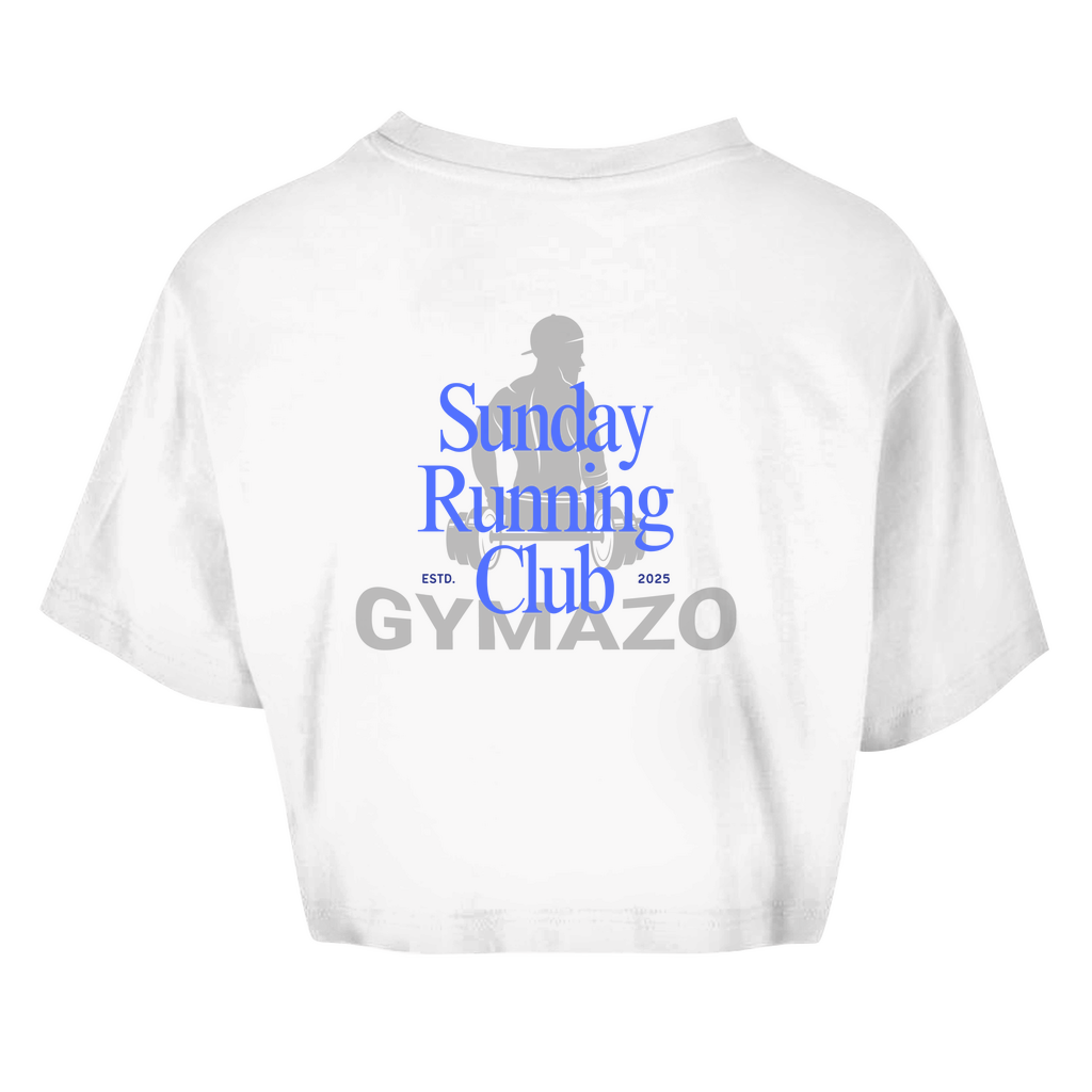 Damen Oversize Crop Top Sunday Running Club