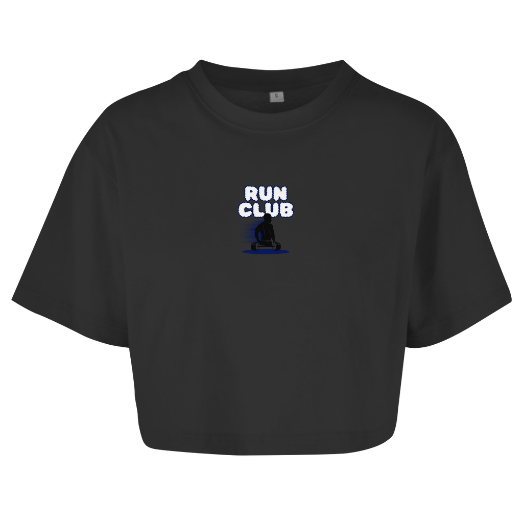 Damen Oversize Crop Top Run Club