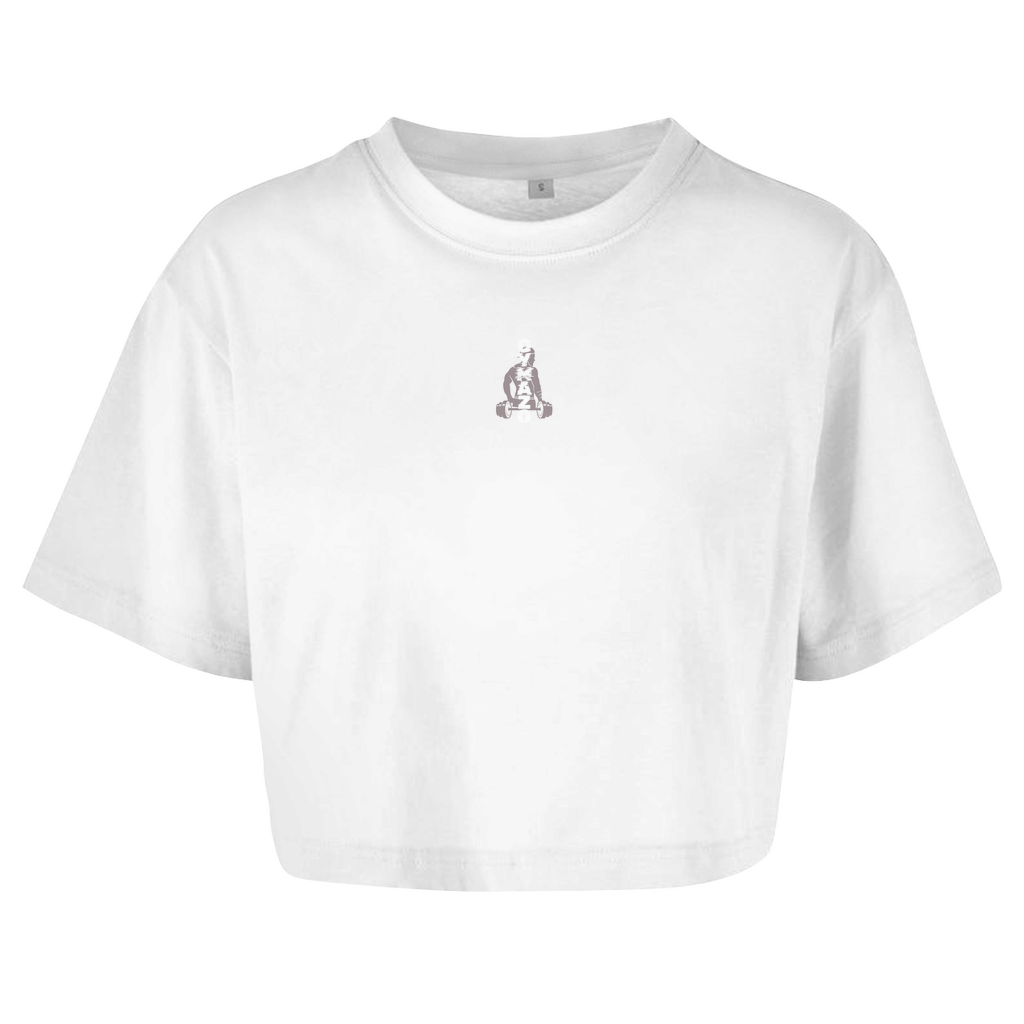 Damen Oversize Crop Top Logo