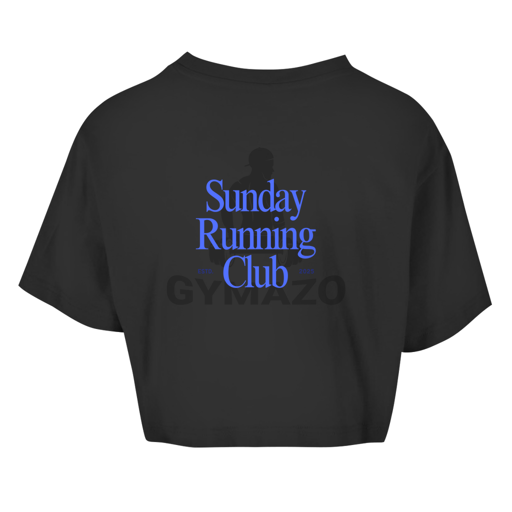 Damen Oversize Crop Top Sunday Running Club