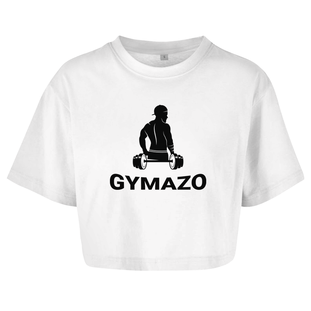 Damen Oversize Crop Top Logo