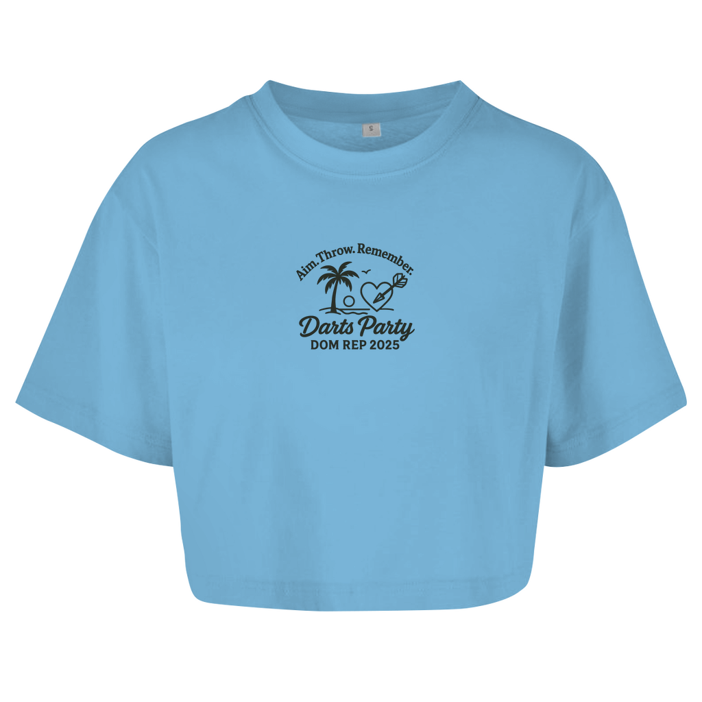 Damen Oversize Crop Top Dartsparty