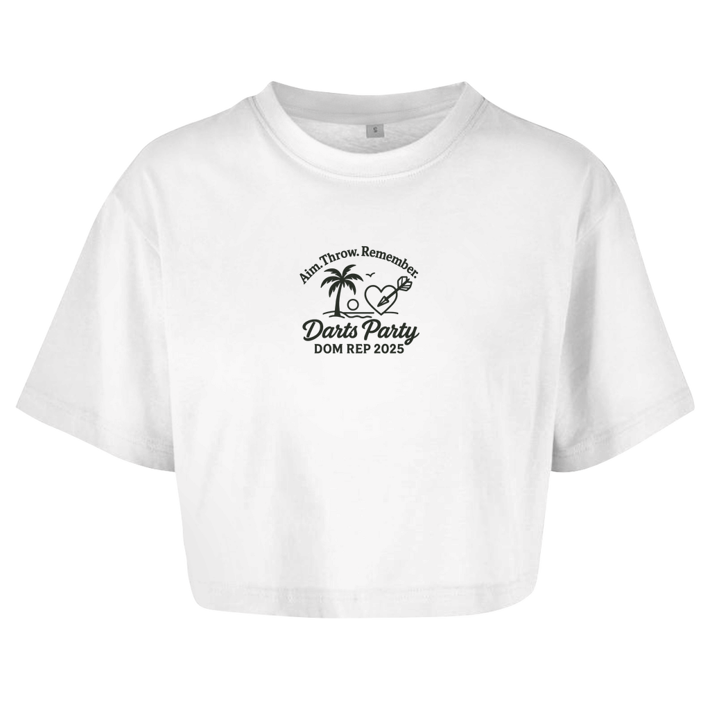 Damen Oversize Crop Top Dartsparty