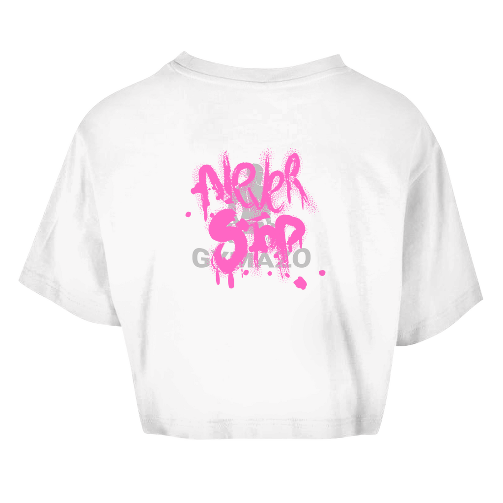 Damen Oversize Crop Top Logo