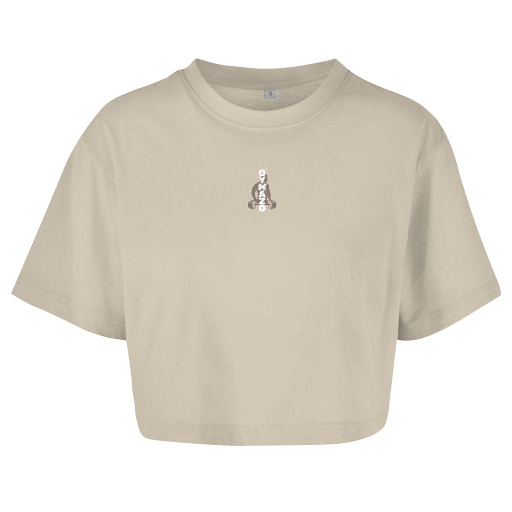 Damen Oversize Crop Top Logo
