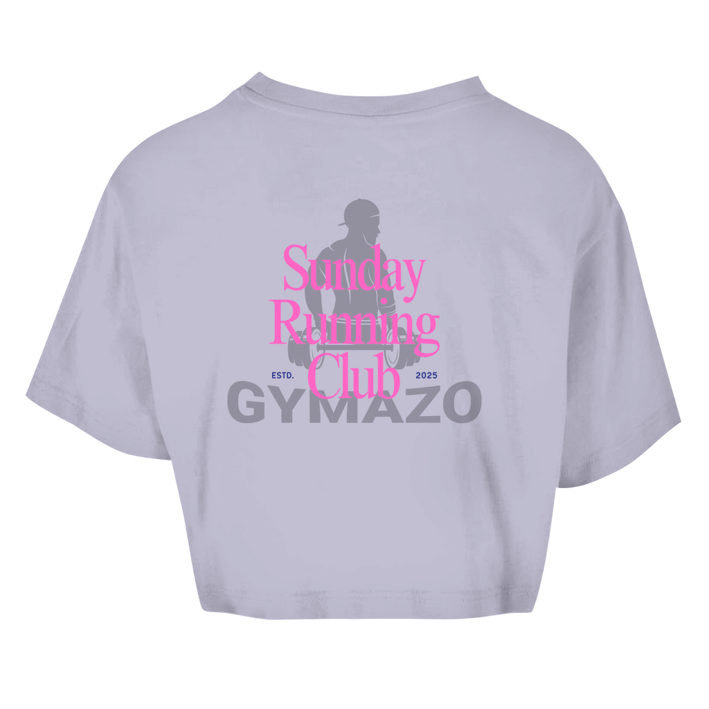 Damen Oversize Crop Top Sunday Running Club