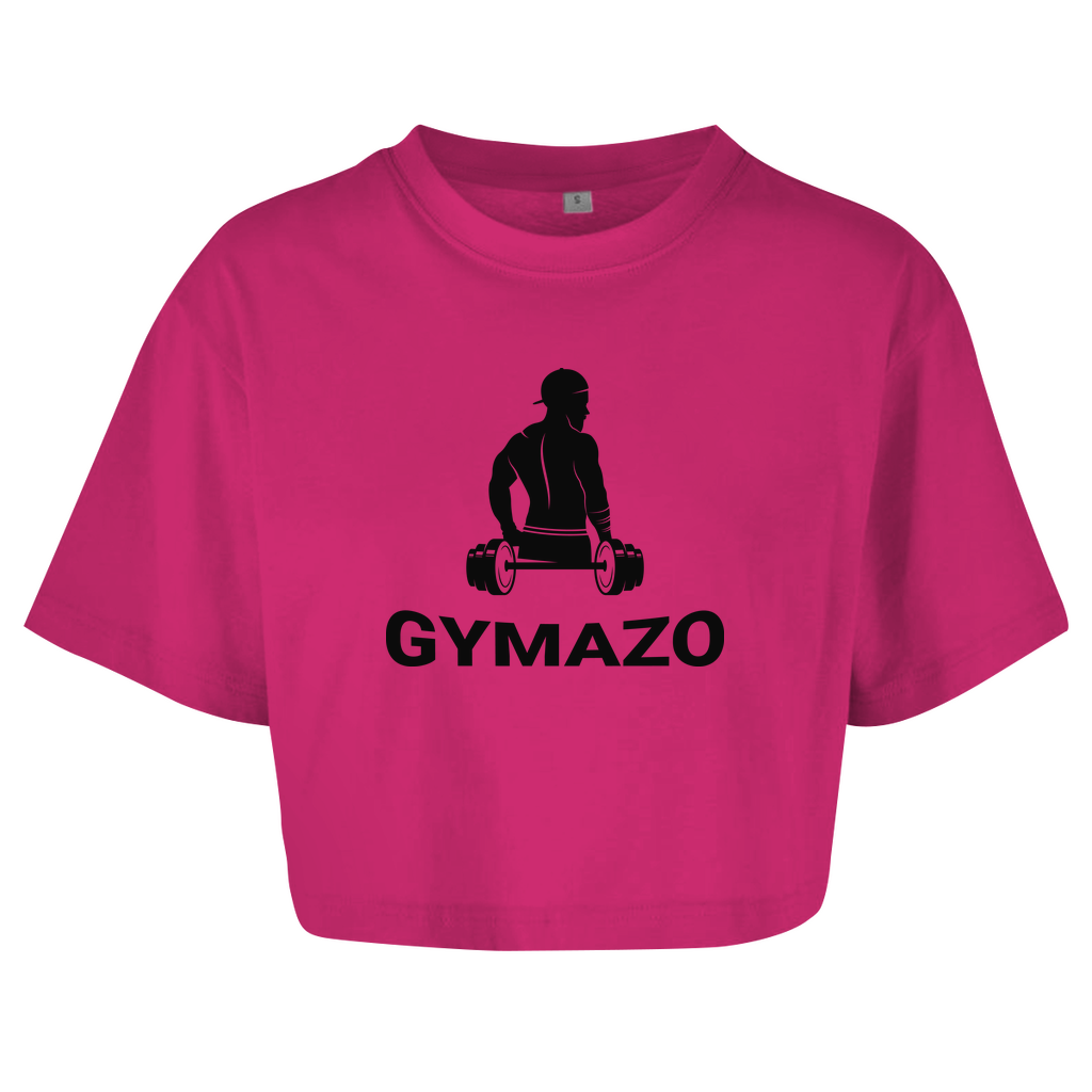 Damen Oversize Crop Top Logo