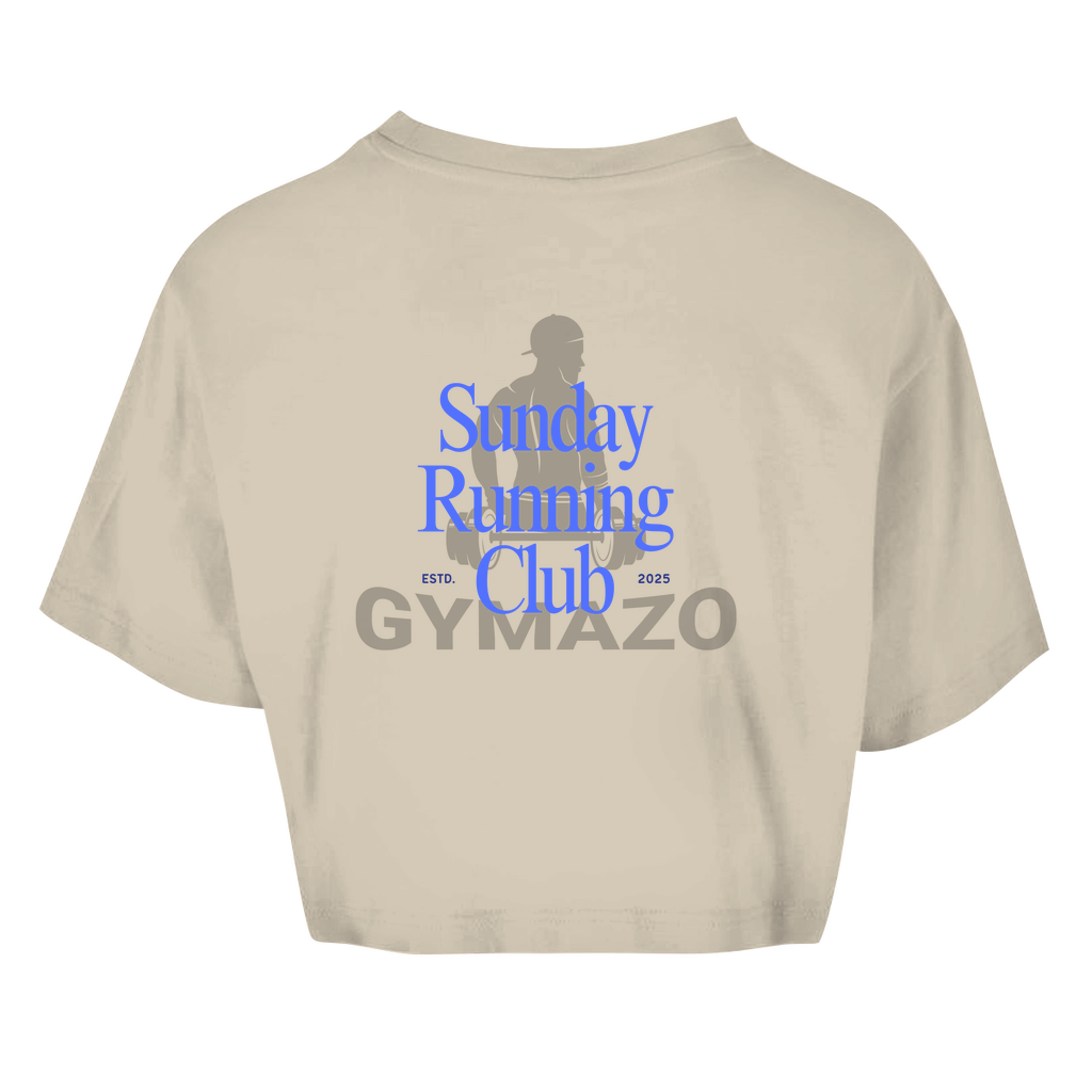 Damen Oversize Crop Top Sunday Running Club