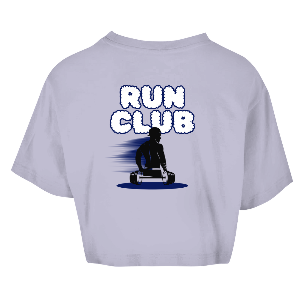 Damen Oversize Crop Top Run Club