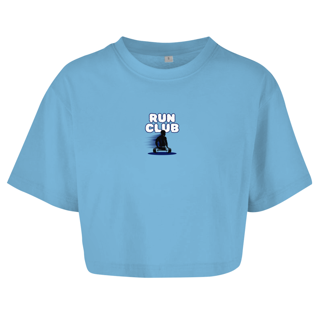 Damen Oversize Crop Top Run Club