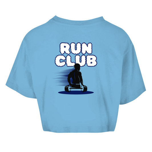 Damen Oversize Crop Top Run Club