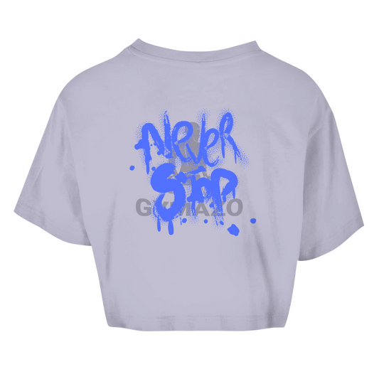 Damen Oversize Crop Top Logo