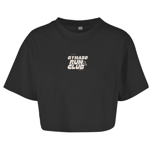 Damen Oversize Crop Top Run Club