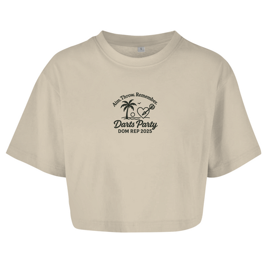 Damen Oversize Crop Top Dartsparty
