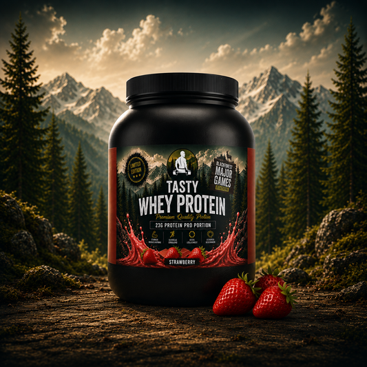 GYMAZO Premium Whey Protein – Strawberry | Black Forest Major Games Edition