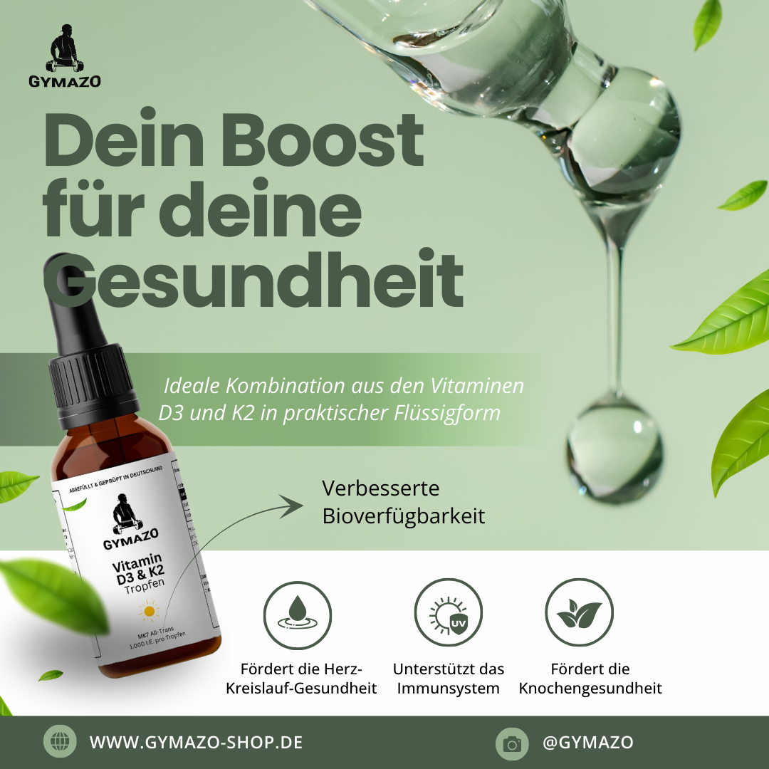 Gymazo Vitamin D3 + K2 - 1.700 Tropfen (1.000 I.E.)
