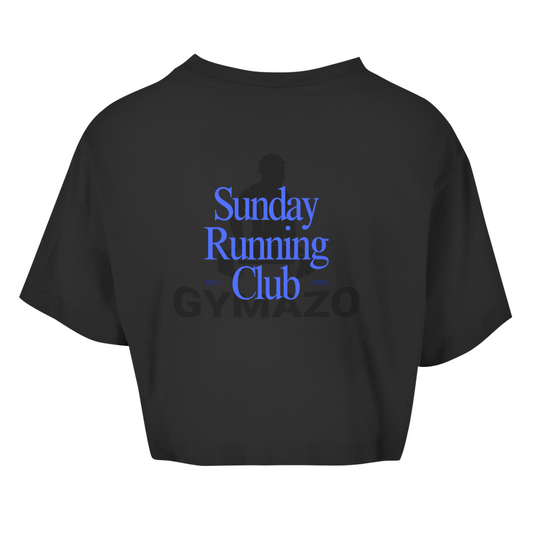 Damen Oversize Crop Top Sunday Running Club