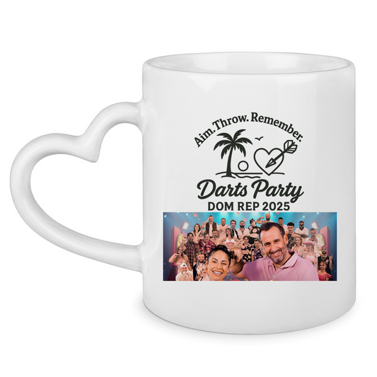 Tasse mit Herzhenkel Dartsparty