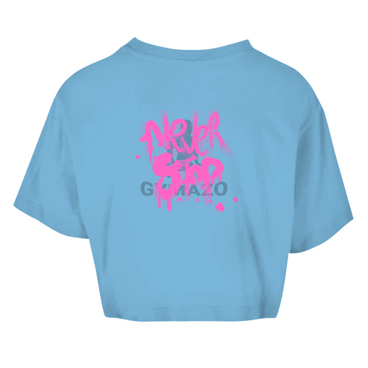 Damen Oversize Crop Top Logo