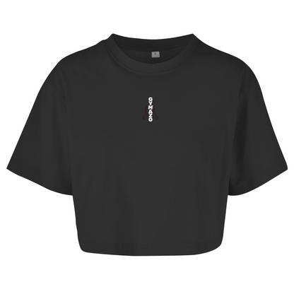 Damen Oversize Crop Top Logo