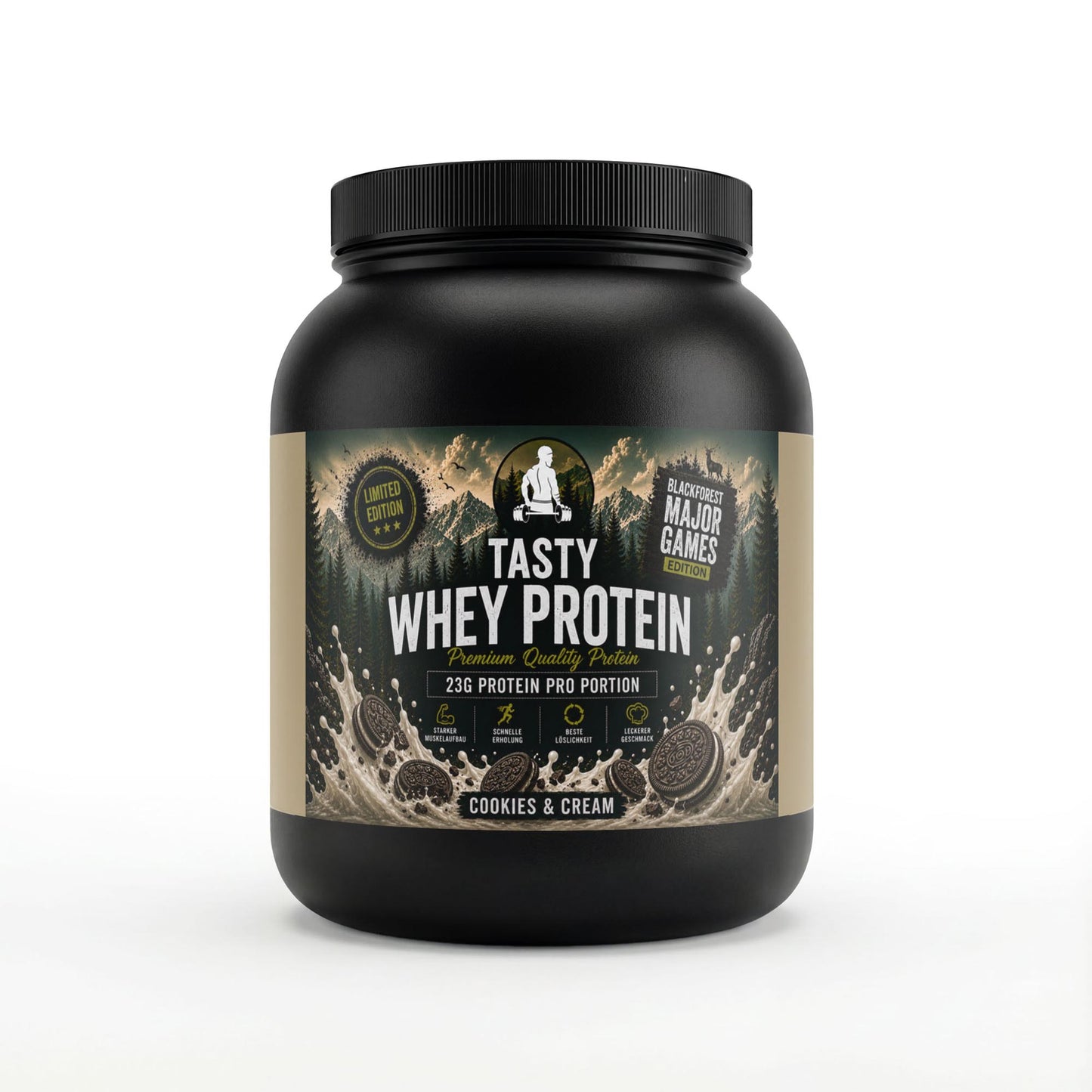 GYMAZO Premium Whey Protein Cookies | Black Forest Major Games Edition